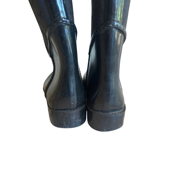 Coach Womens Black Monogram Knee-High Rain Boots Size 9 - Picture 6 of 9